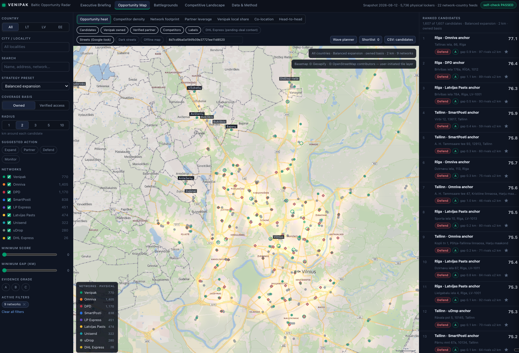 Baltic Opportunity Radar interactive opportunity map