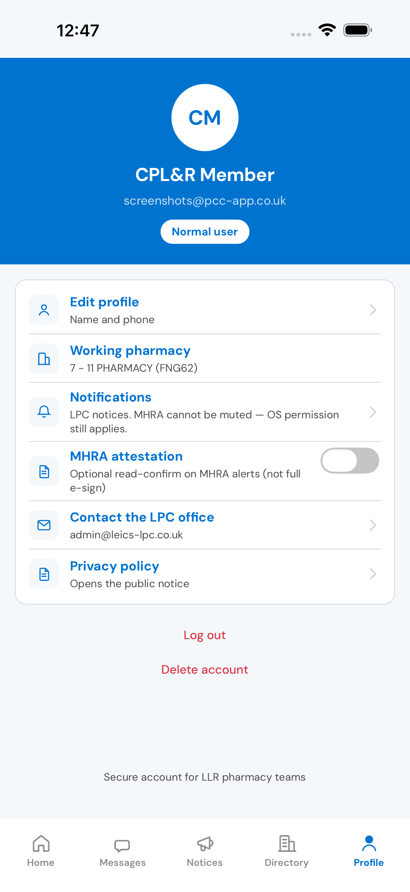 Pharmacy Community Connect profile